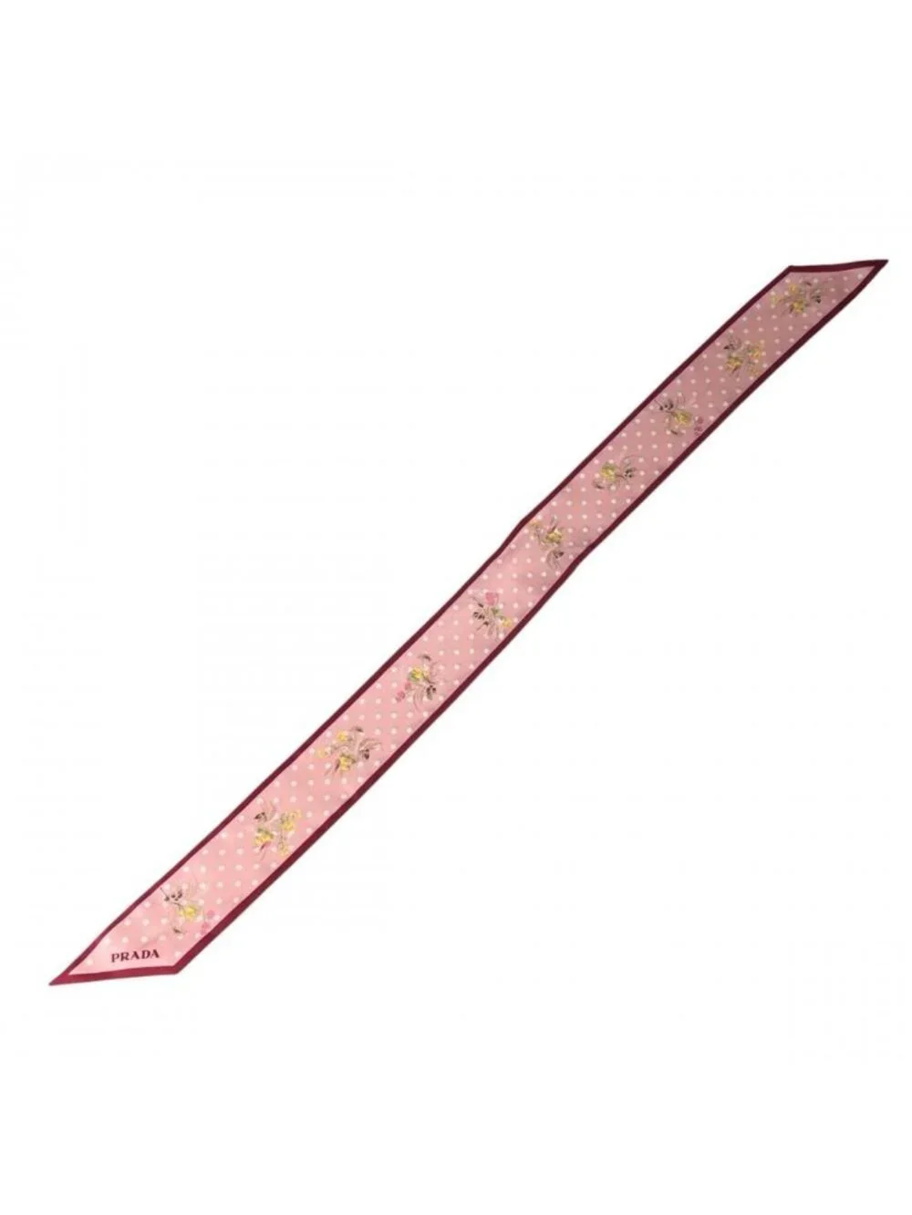 Prada Scarf Seasonal Print Twill Silk Pink